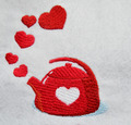 Machine Embroidery Design Valentine kettle with love hearts