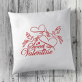 Machine Embroidery Design Valentines headline with hearts and birds