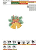 Machine Embroidery Design Vintage Christmas bells - 2 sizes