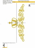Machine Embroidery Design Vintage Damask ornament with crown II- 2 sizes