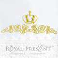 Machine Embroidery Design Vintage Damask ornament with crown II- 2 sizes