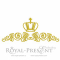 Machine Embroidery Design Vintage Damask ornament with crown II- 2 sizes