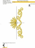 Machine Embroidery Design Vintage Damask ornament with crown IV- 2 sizes