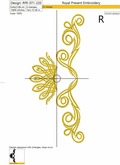 Machine Embroidery Design Vintage Damask ornament with crown IV- 2 sizes