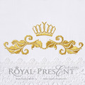 Machine Embroidery Design Vintage Damask ornament with crown VI- 2 sizes