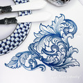 Blue Vintage baroque corner - 5 sizes
