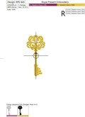 Machine Embroidery Design Vintage key - 2 sizes