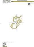 Machine Embroidery Design Vintage letter F