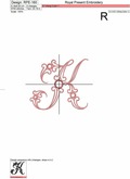 Machine Embroidery Design Vintage letter K