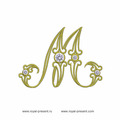 Machine Embroidery Design Vintage letter M