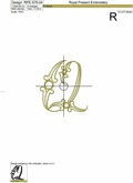 Machine Embroidery Design Vintage letter Q