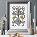 Machine Embroidery Design Vintage ornament - 2 sizes