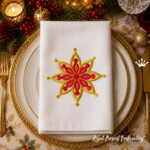 Vintage Snowflake Machine Embroidery Design for Christmas Towels - 3 Sizes