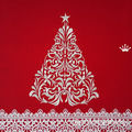 White Christmas Tree Machine Embroidery Design - 4 sizes