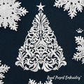 White Christmas Tree Machine Embroidery Design - 4 sizes