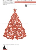 White Christmas Tree Machine Embroidery Design - 4 sizes