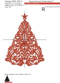 White Christmas Tree Machine Embroidery Design - 4 sizes