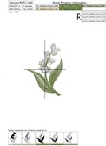 White Lilies of the valley Machine Embroidery Design