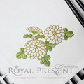Machine Embroidery Design White chrysanthemums - 5 sizes