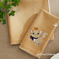 White kitten with golden crown Machine Embroidery Design