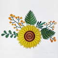 Sunflower for neckline Machine Embroidery Design  - 2 sizes