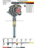 Machine Embroidery Design Zipper and Black panther