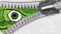 Machine Embroidery Design Zipper and eye - 2 sizes