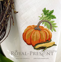 Pumpkin, Corn and Autumn Leaves Machine Embroidery Design