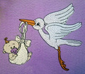 Machine Embroidery Designs A stork delivering a newborn baby girl and boy