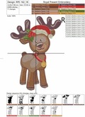 Penguin and Reindeer Christmas Machine Embroidery Designs - 2 sizes