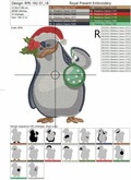 Penguin and Reindeer Christmas Machine Embroidery Designs - 2 sizes