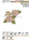 Machine Embroidery Designs Chrysanthemums and butterfly