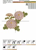 Machine Embroidery Designs Chrysanthemums and butterfly