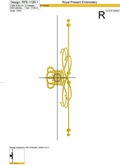 Refined two ornaments with crown Machine Embroidery Designs - 4 sizes