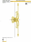 Refined two ornaments with crown Machine Embroidery Designs - 4 sizes