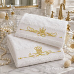 Refined two ornaments with crown Machine Embroidery Designs - 4 sizes