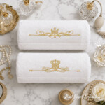 Refined two ornaments with crown Machine Embroidery Designs - 4 sizes