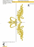 Machine Embroidery Designs Damask ornament with crown - 2 sizes