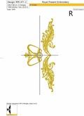 Machine Embroidery Designs Damask ornament with crown - 2 sizes
