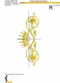 Machine Embroidery Designs Damask ornament with crown - 2 sizes