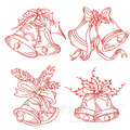 RedWork Christmas bells Set