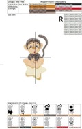 Lovers Monkeys on a moon and star Machine Embroidery Designs - 2 in 1