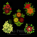 Machine Embroidery Designs Paradise flowers Set