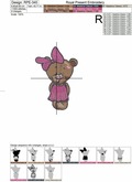 Teddy Bear Girl Machine Embroidery Designs - 3 sizes