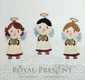 Three Singing Christmas Angels Machine Embroidery Designs