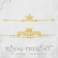 Machine Embroidery Designs Two Ornament with crown - 4 sizes