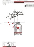 Machine Embroidery Designs Two lovers birds in cages on the branches