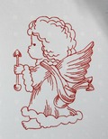 Valentines Angels RedWork Set