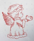Valentines Angels RedWork Set
