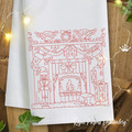 Motif de broderie machine Red Work Warm and Cozy Christmas - 4 tailles